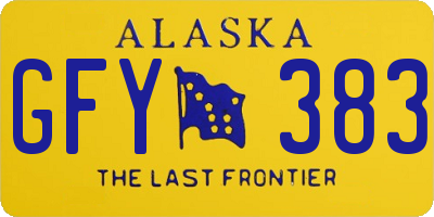 AK license plate GFY383