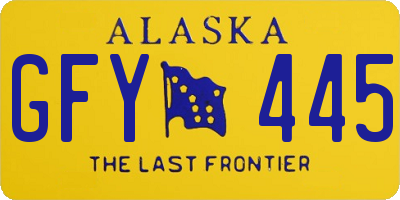 AK license plate GFY445
