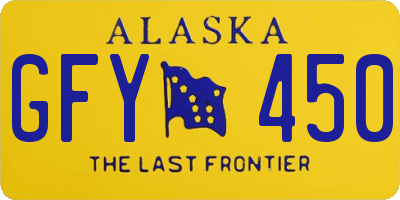 AK license plate GFY450