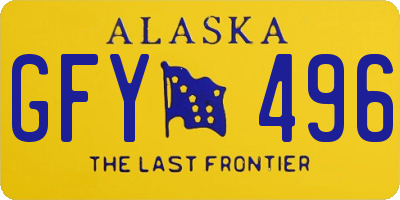 AK license plate GFY496