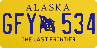 AK license plate GFY534