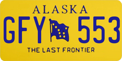 AK license plate GFY553