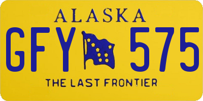 AK license plate GFY575