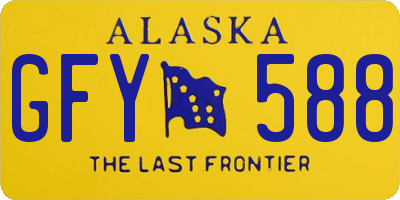 AK license plate GFY588