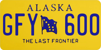 AK license plate GFY600