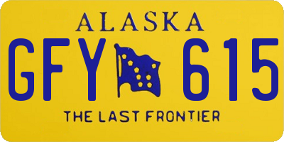 AK license plate GFY615