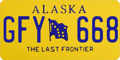 AK license plate GFY668
