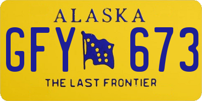 AK license plate GFY673