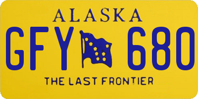 AK license plate GFY680