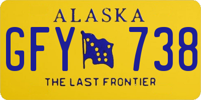 AK license plate GFY738