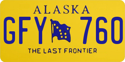 AK license plate GFY760