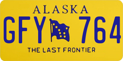 AK license plate GFY764