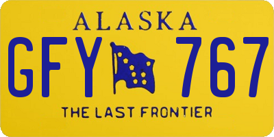 AK license plate GFY767
