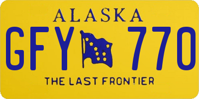 AK license plate GFY770