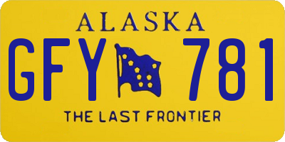 AK license plate GFY781