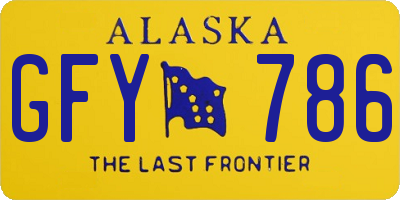AK license plate GFY786