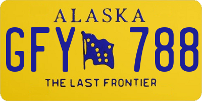 AK license plate GFY788
