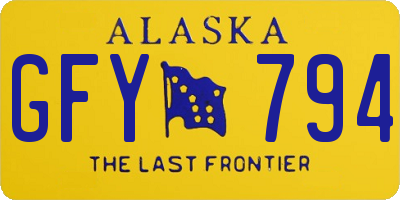 AK license plate GFY794