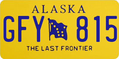 AK license plate GFY815