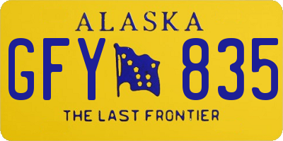 AK license plate GFY835