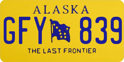 AK license plate GFY839
