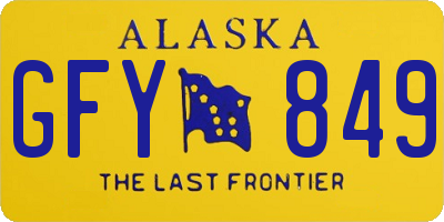 AK license plate GFY849