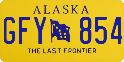 AK license plate GFY854