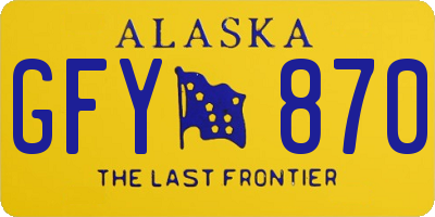 AK license plate GFY870