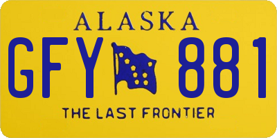 AK license plate GFY881