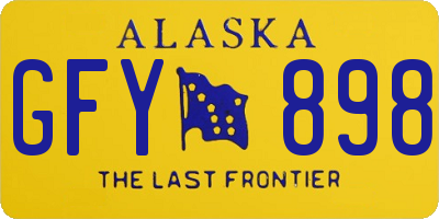 AK license plate GFY898