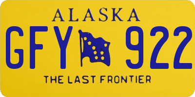 AK license plate GFY922