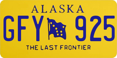AK license plate GFY925
