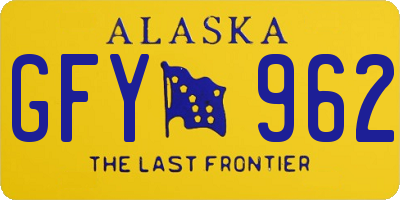 AK license plate GFY962