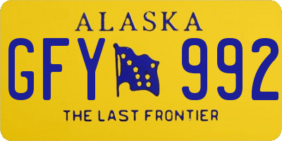 AK license plate GFY992