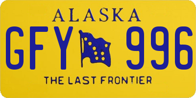 AK license plate GFY996