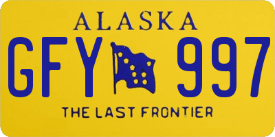 AK license plate GFY997