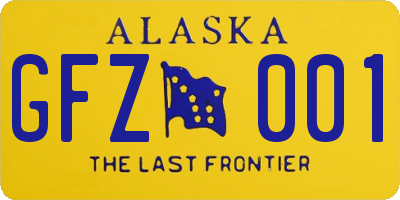 AK license plate GFZ001