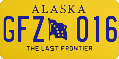 AK license plate GFZ016