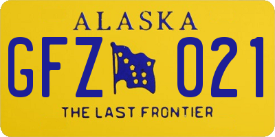 AK license plate GFZ021