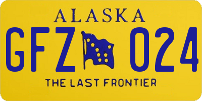 AK license plate GFZ024