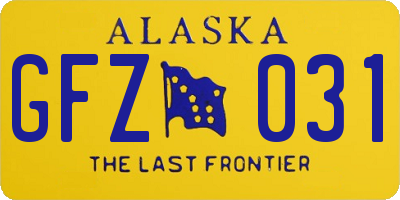 AK license plate GFZ031