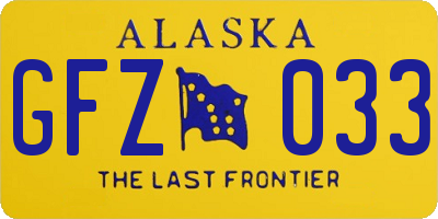 AK license plate GFZ033