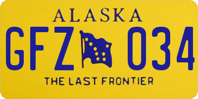 AK license plate GFZ034