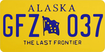 AK license plate GFZ037