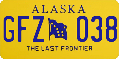AK license plate GFZ038