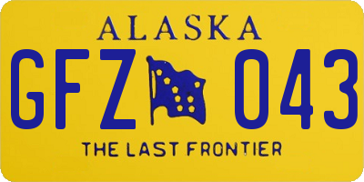 AK license plate GFZ043