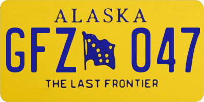 AK license plate GFZ047