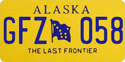 AK license plate GFZ058