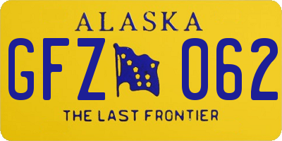 AK license plate GFZ062