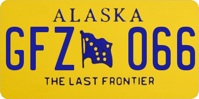 AK license plate GFZ066